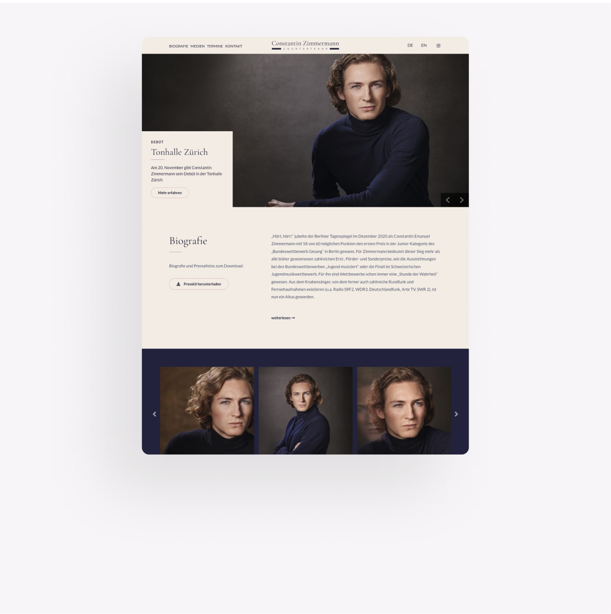 Referenz Countertenor Constantin Zimmermann WordPress Website