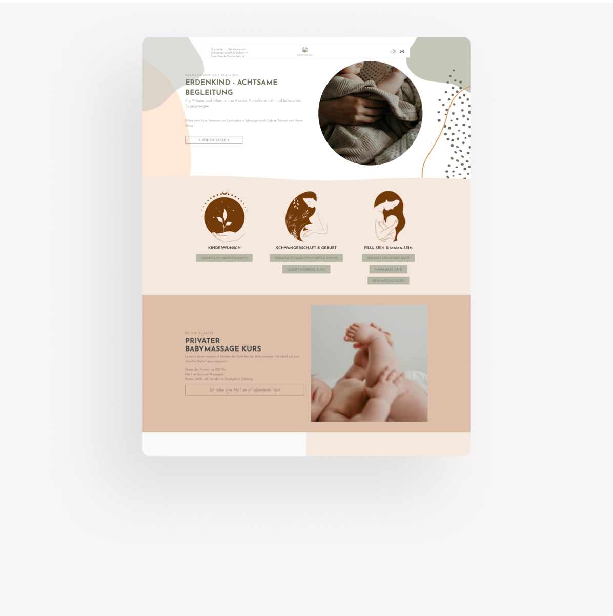 Referenz Erdenkind WordPress Website