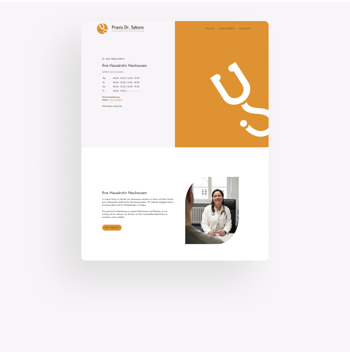 Referenz Hausarztpraxis Dr. Sykora WordPress Website